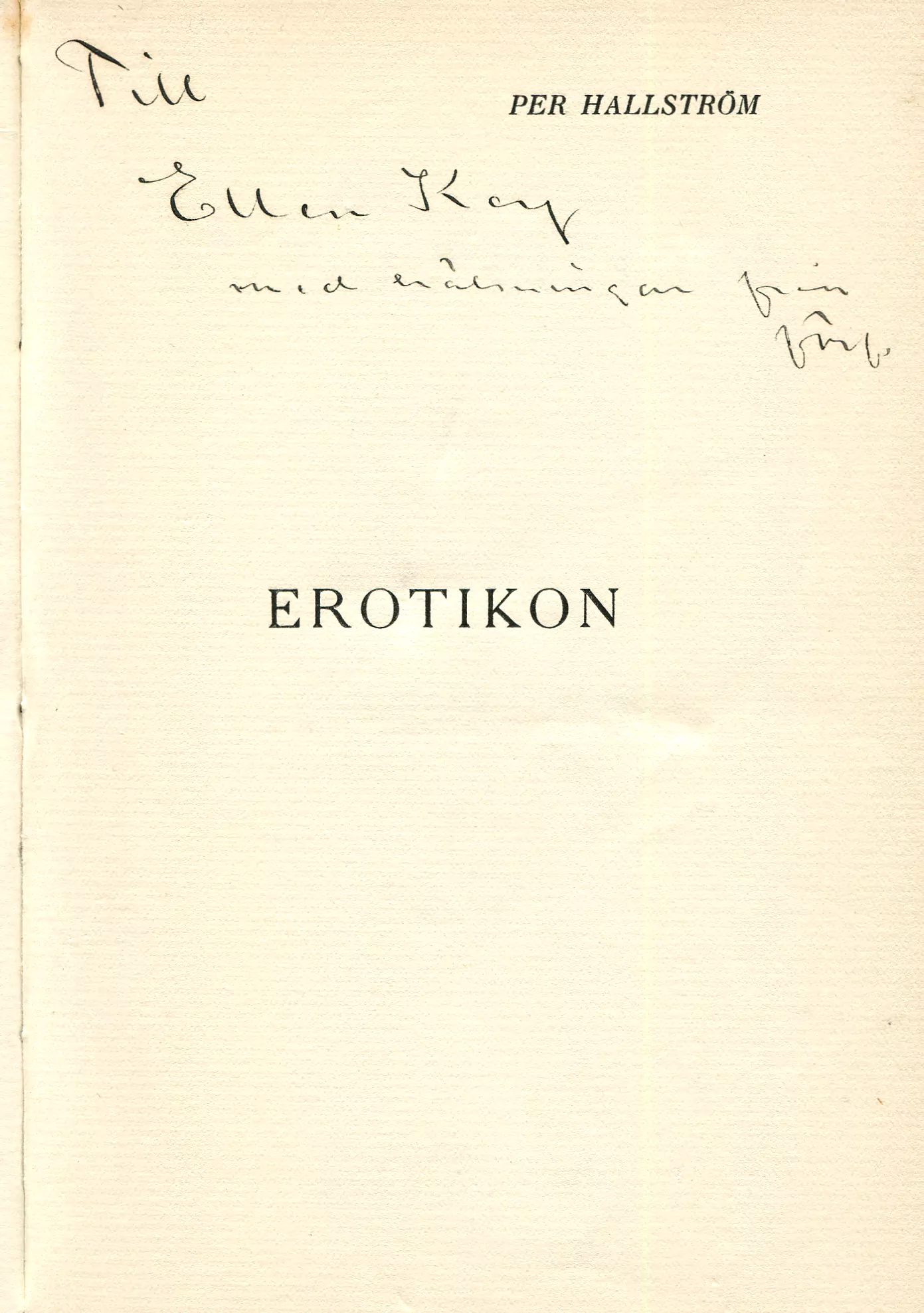 Erotikon , Stockholm 1908