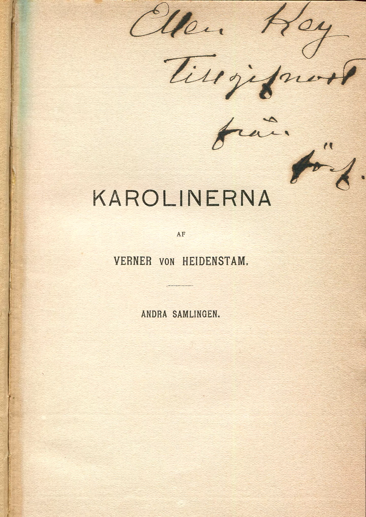 Karolinerna  Andra samlingen, Stockholm 1898