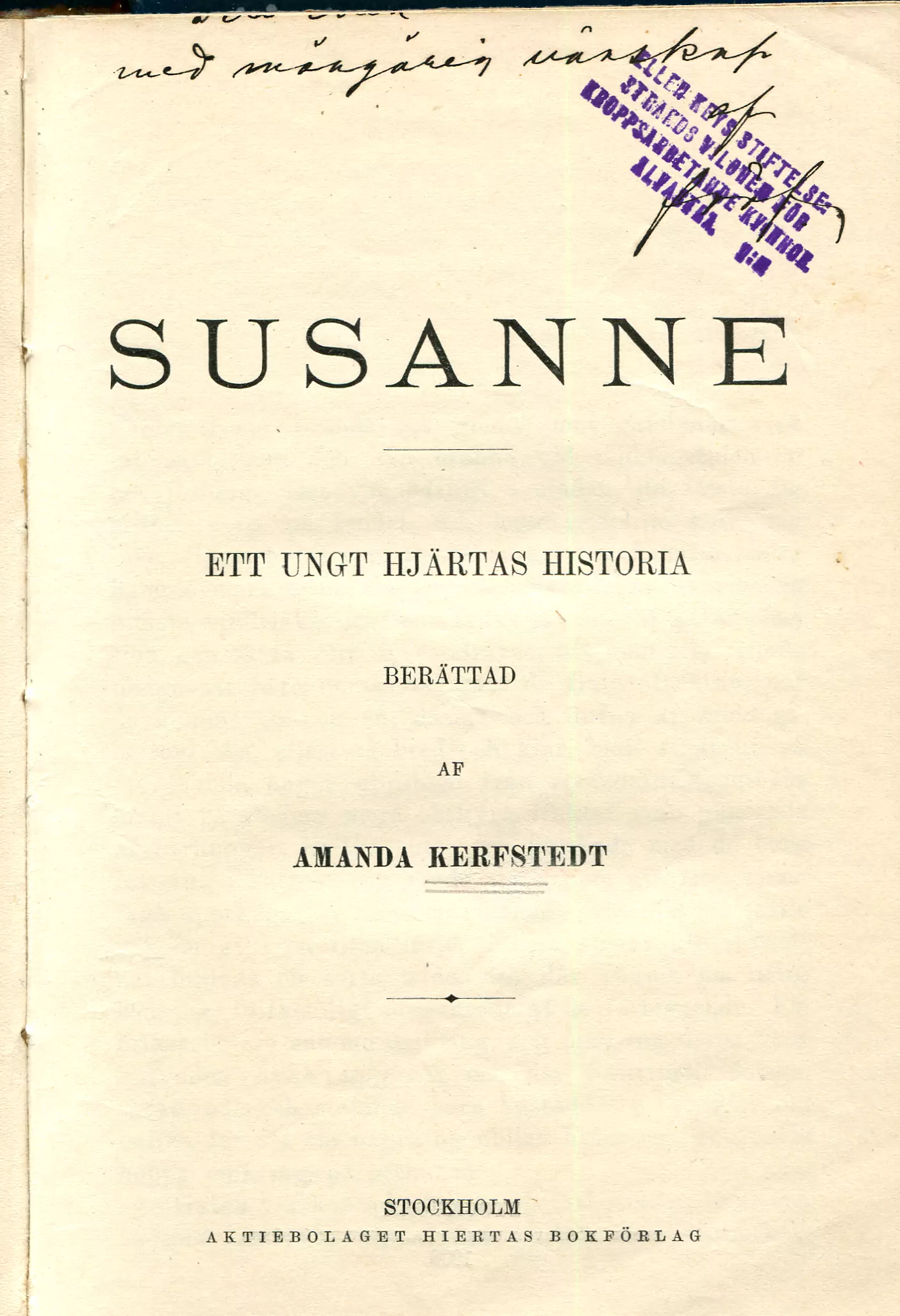 Susanne , Stockholm 1903
