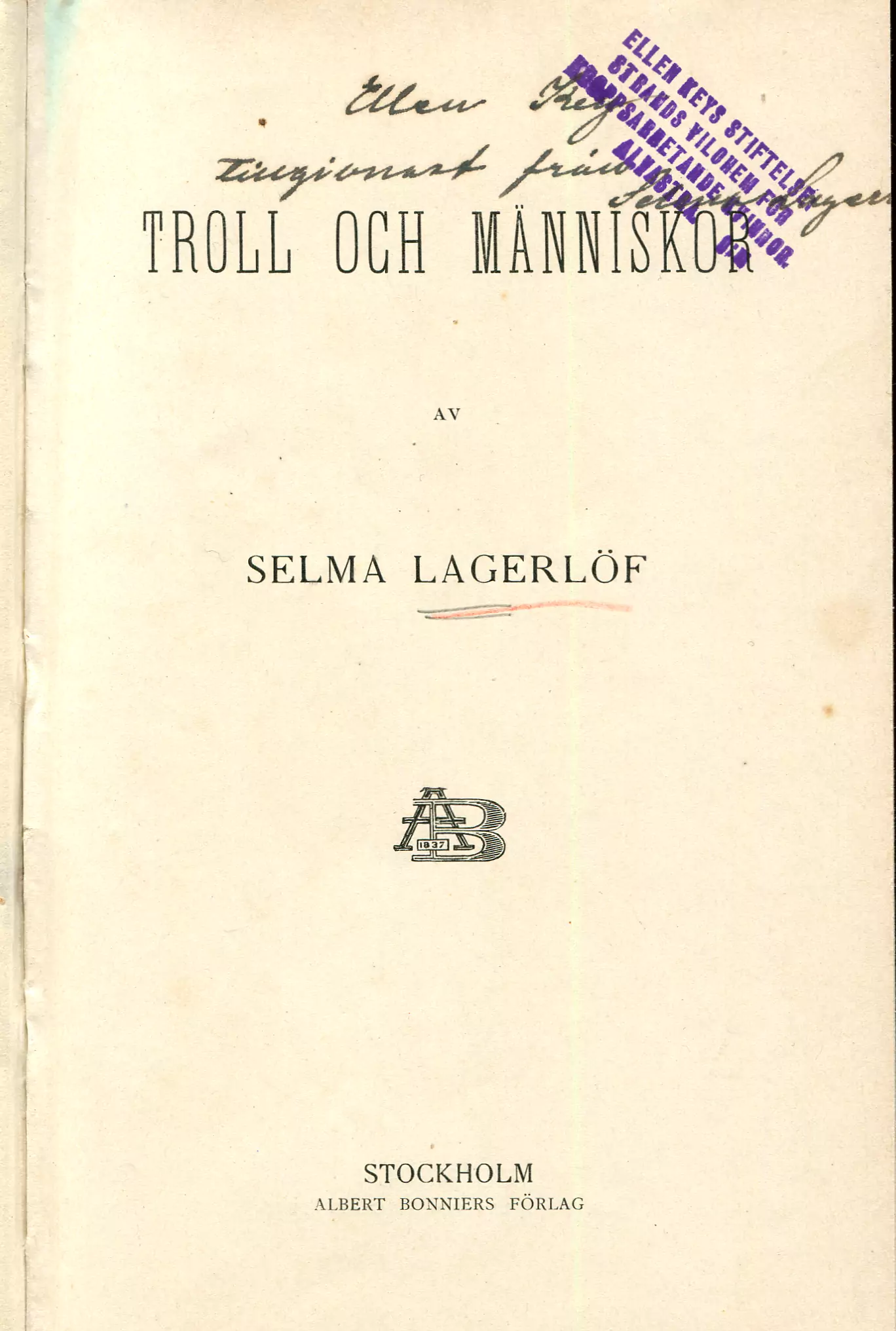 Troll och människor [Saml. 1], Stockholm 1915
