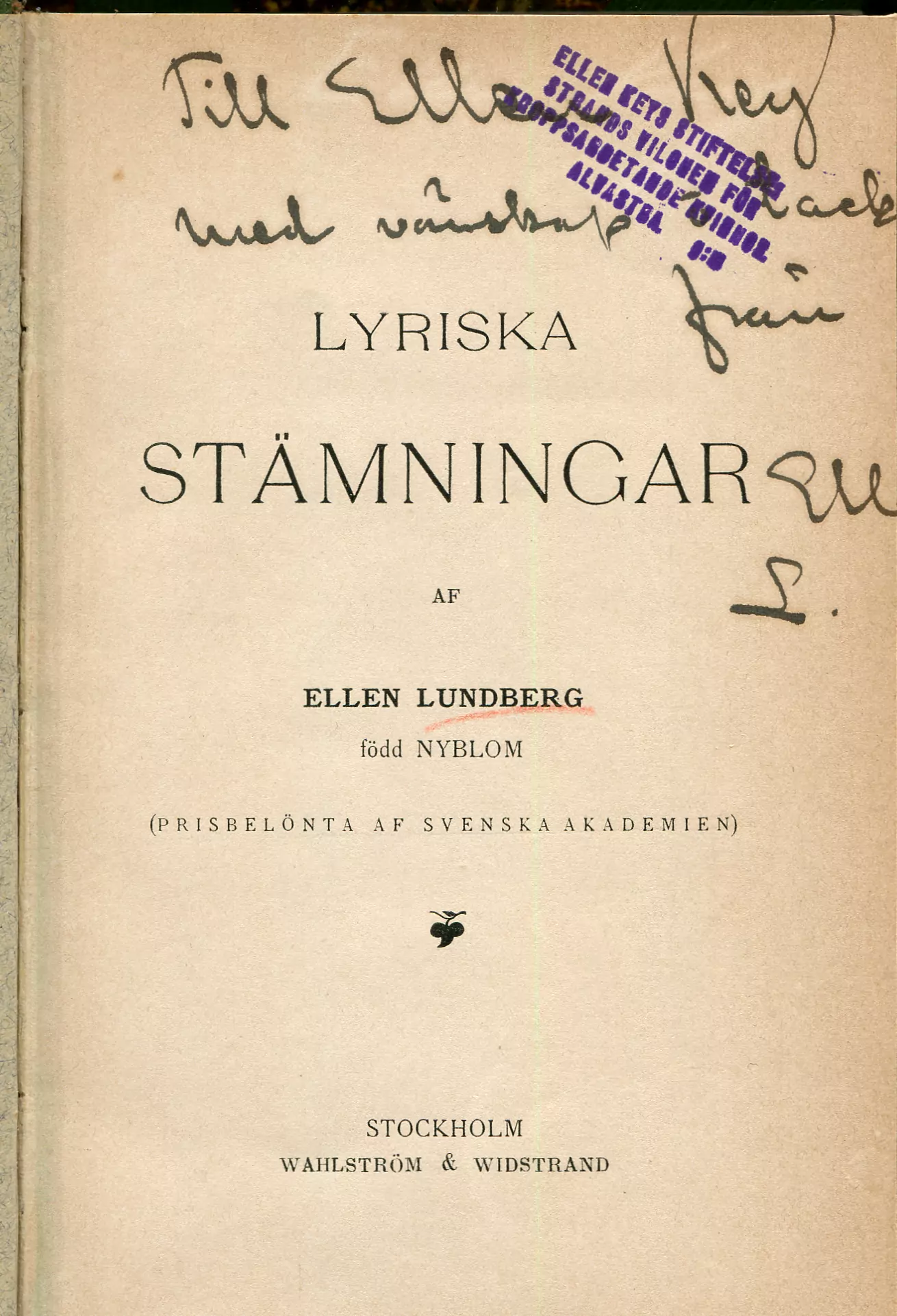 Lyriska stämningar, Stockholm 1895