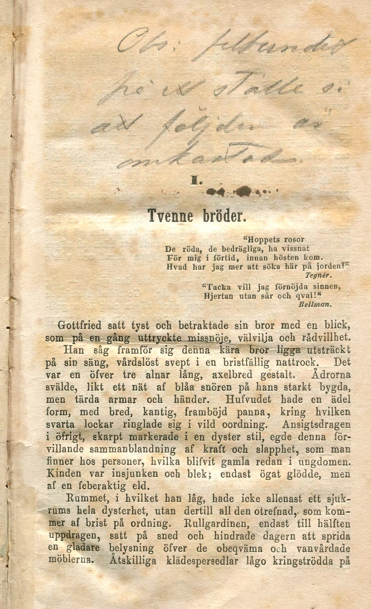 Lyckan : novell, Stockholm 1855