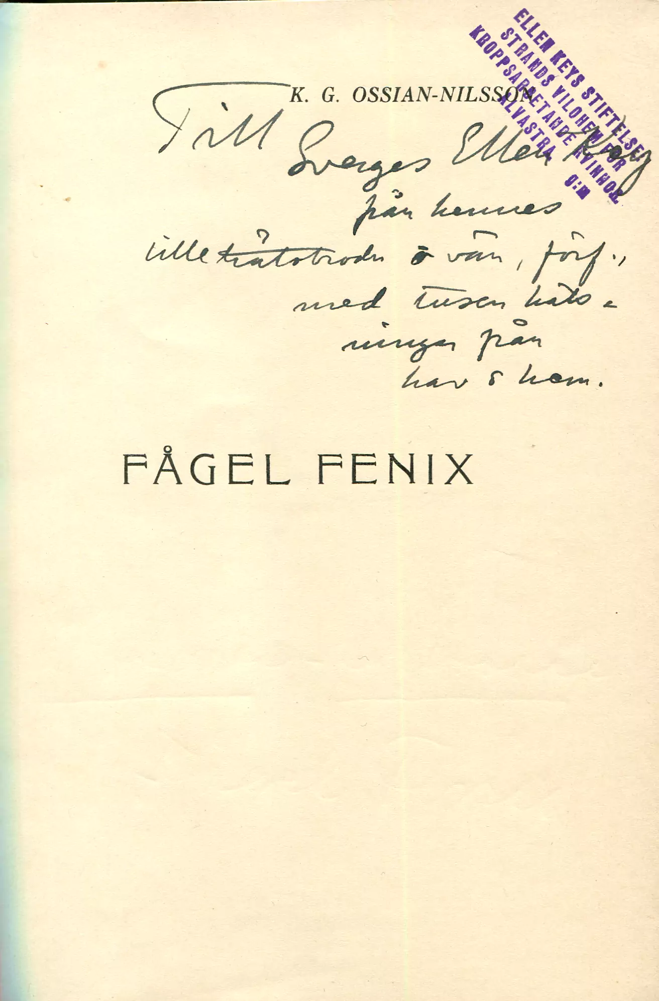 Fågel Fenix , Stockholm 1912