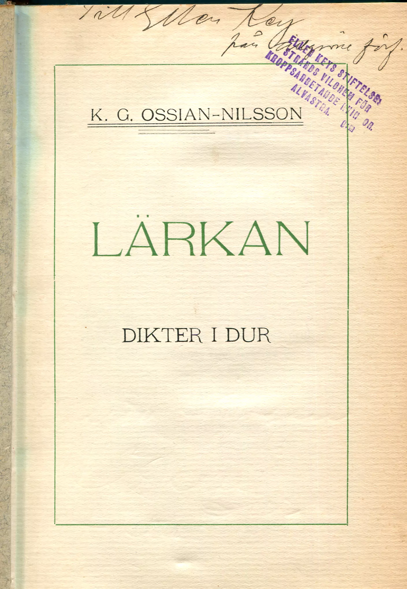 Lärkan , Stockholm 1913