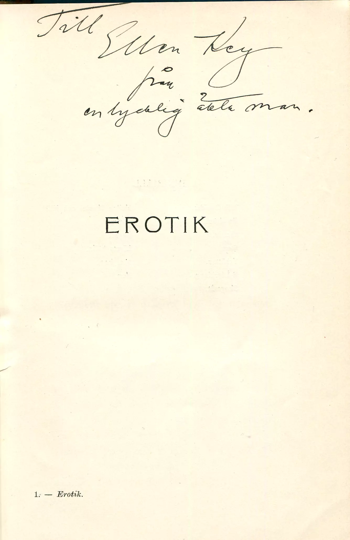 [Samlade dikter 6] Erotik, Stockholm 1907