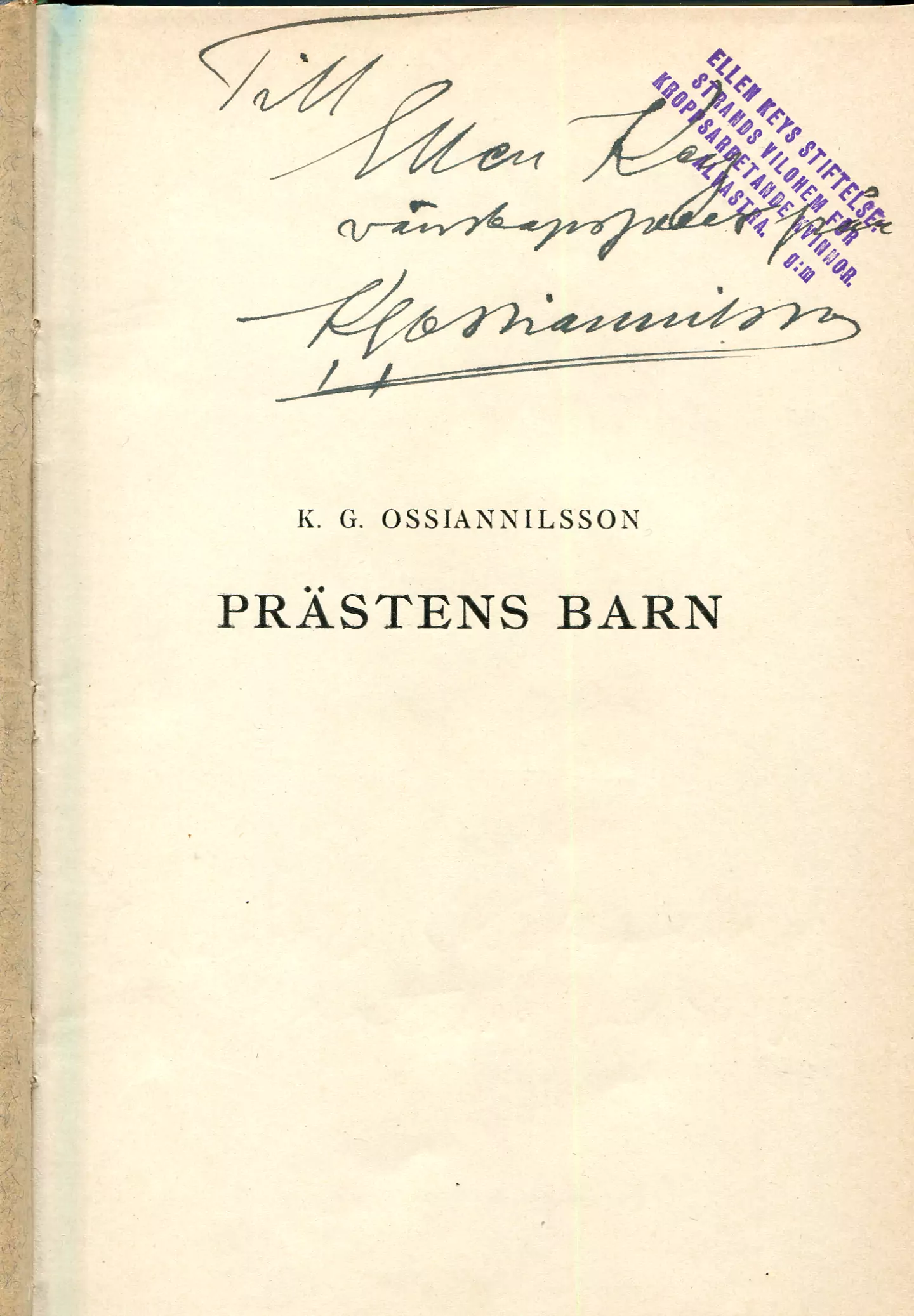 Prästens barn , Stockholm 1916