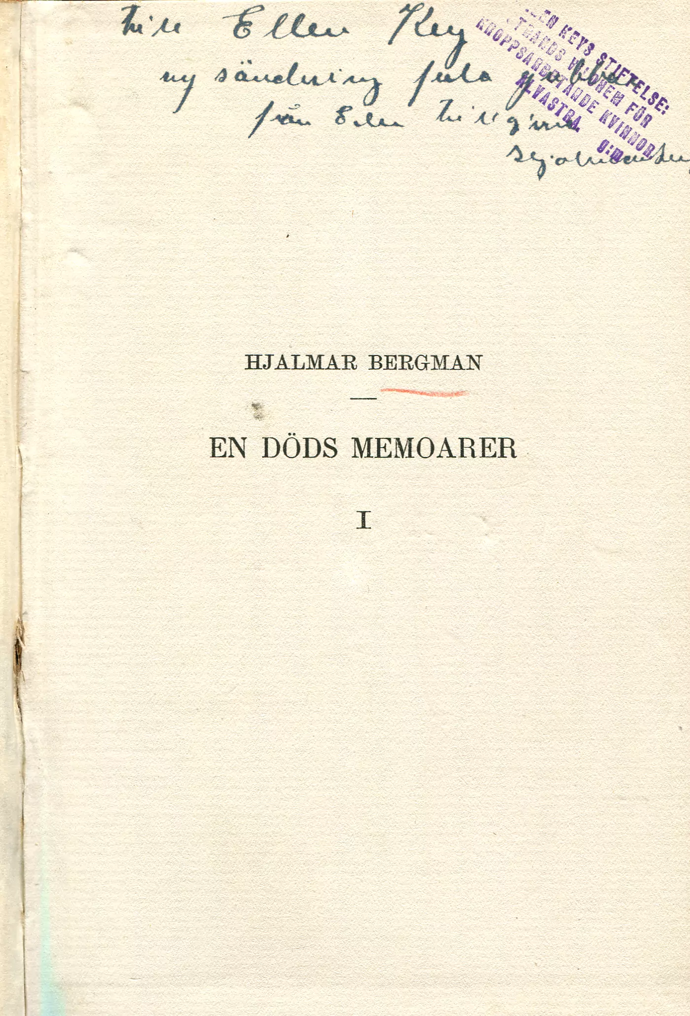 En döds memoarer, Stockholm 1918