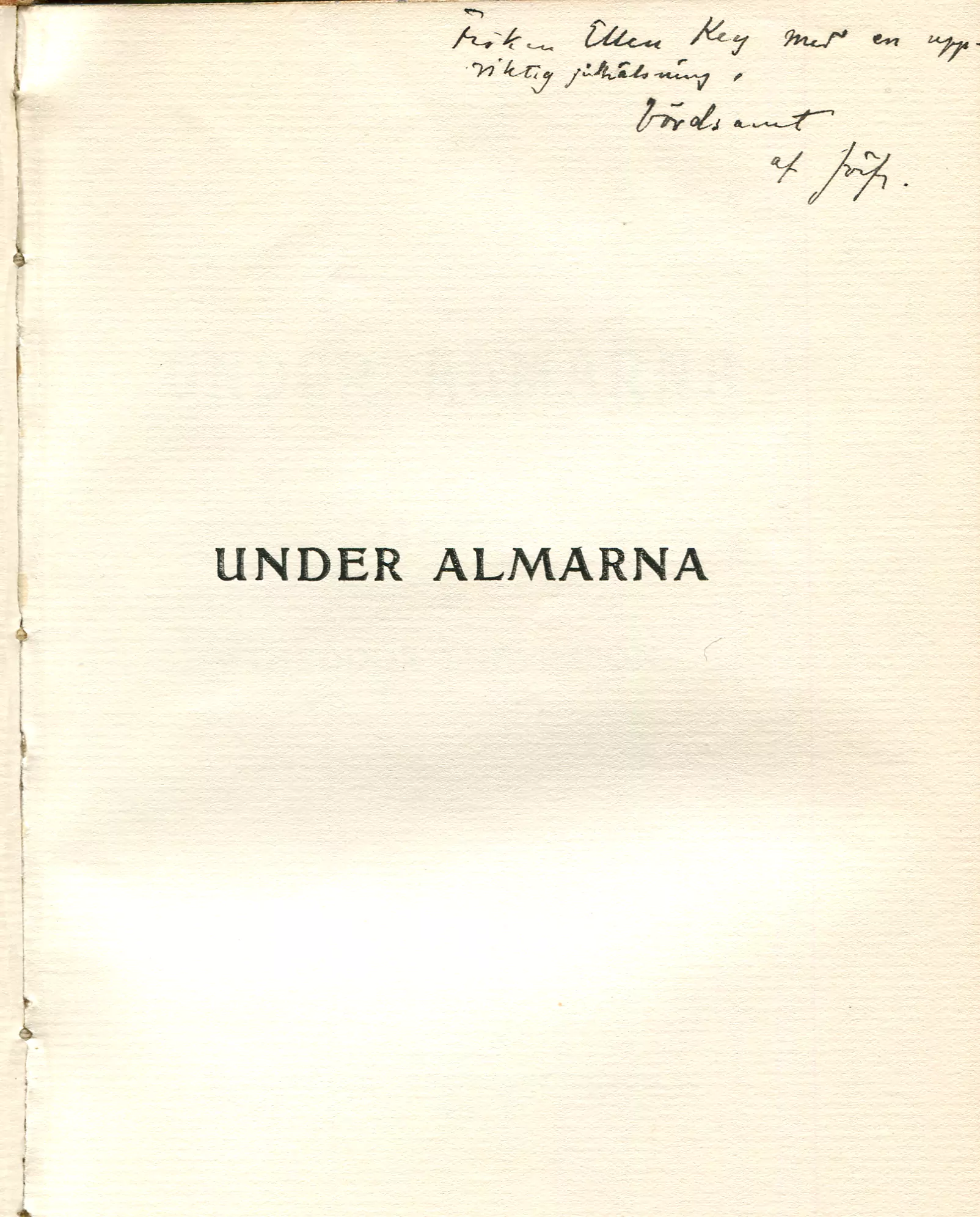 Under almarna , Malmö 1917