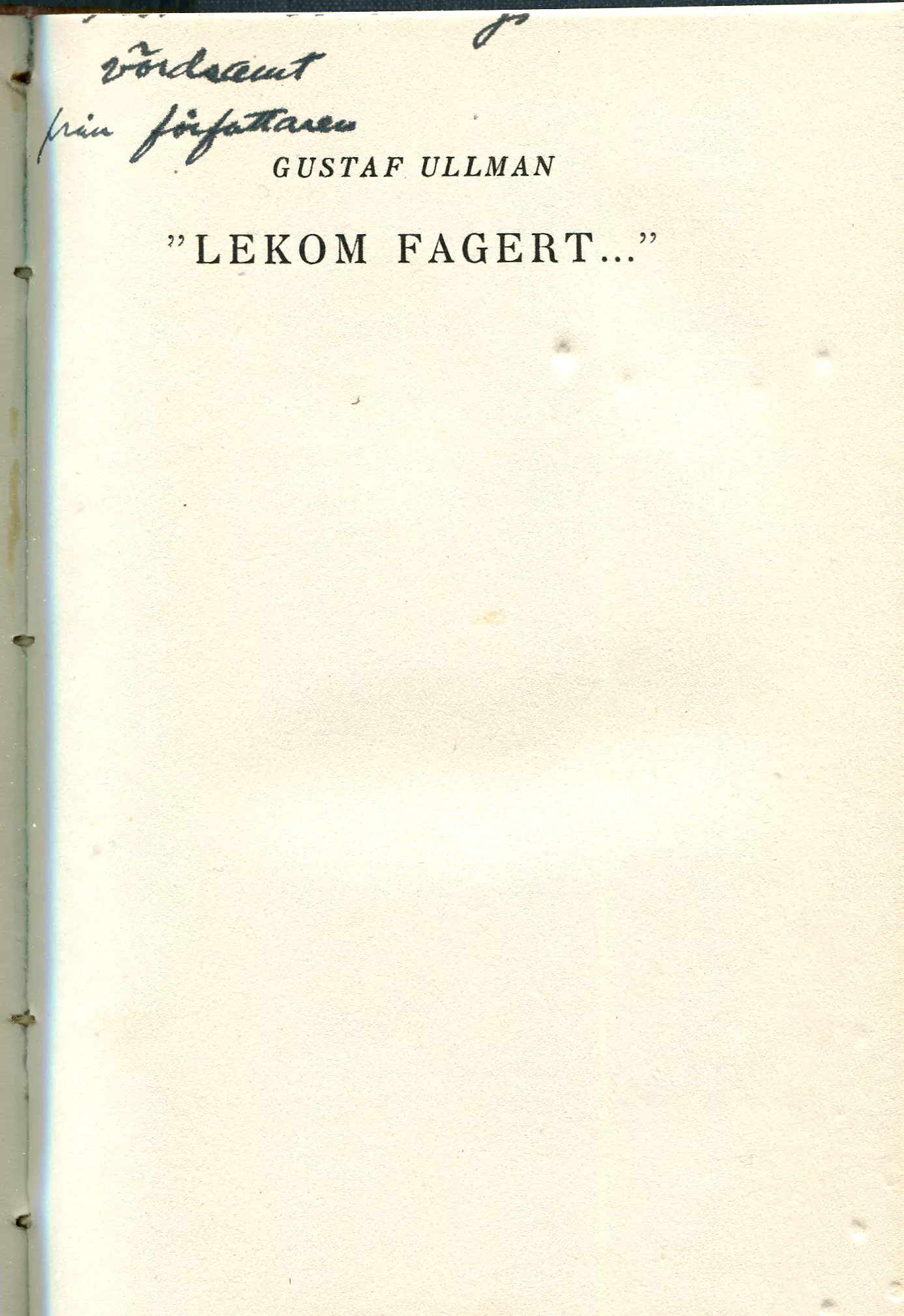 "Lekom fagert " , Stockholm 1922