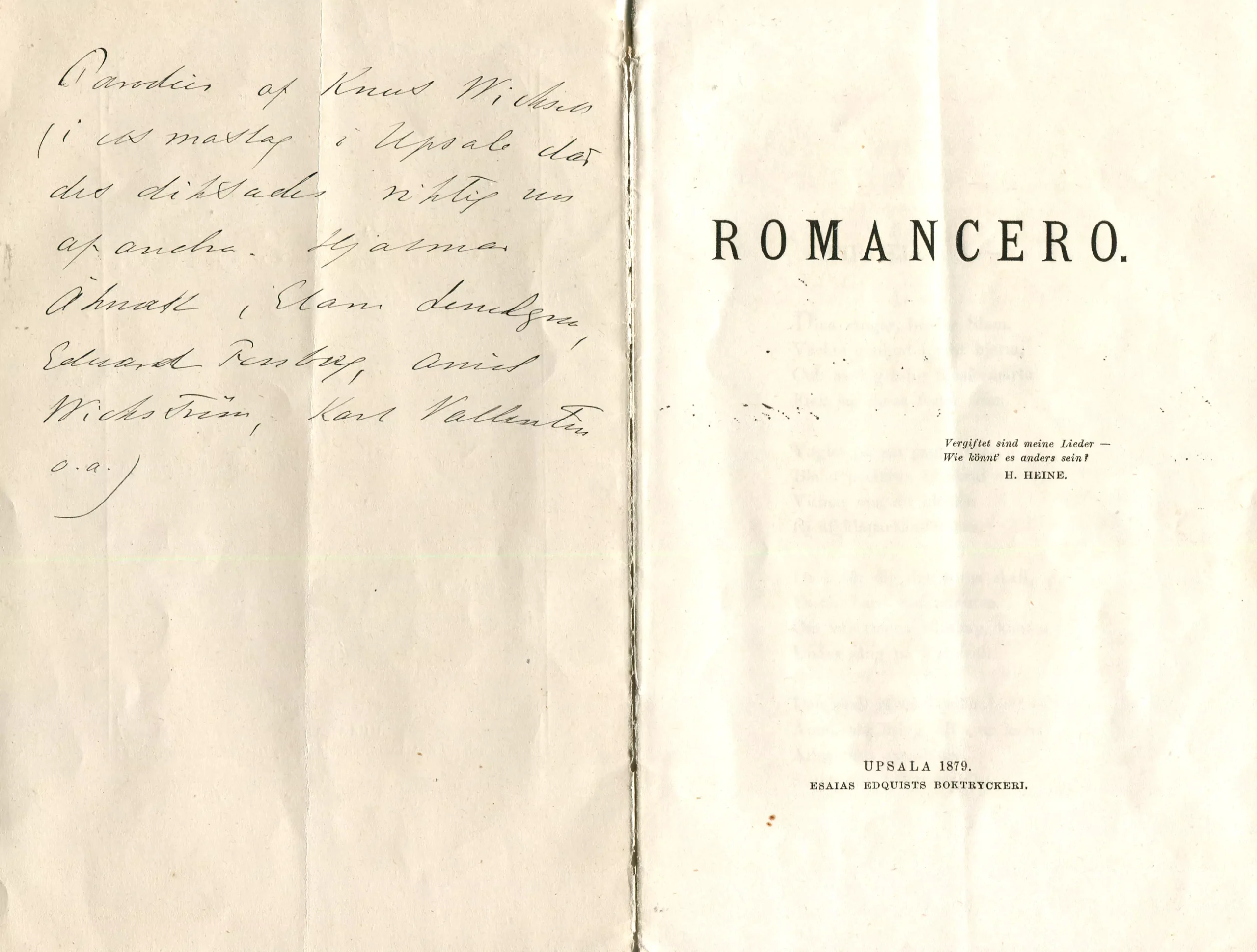 Romancero, Upsala 1879