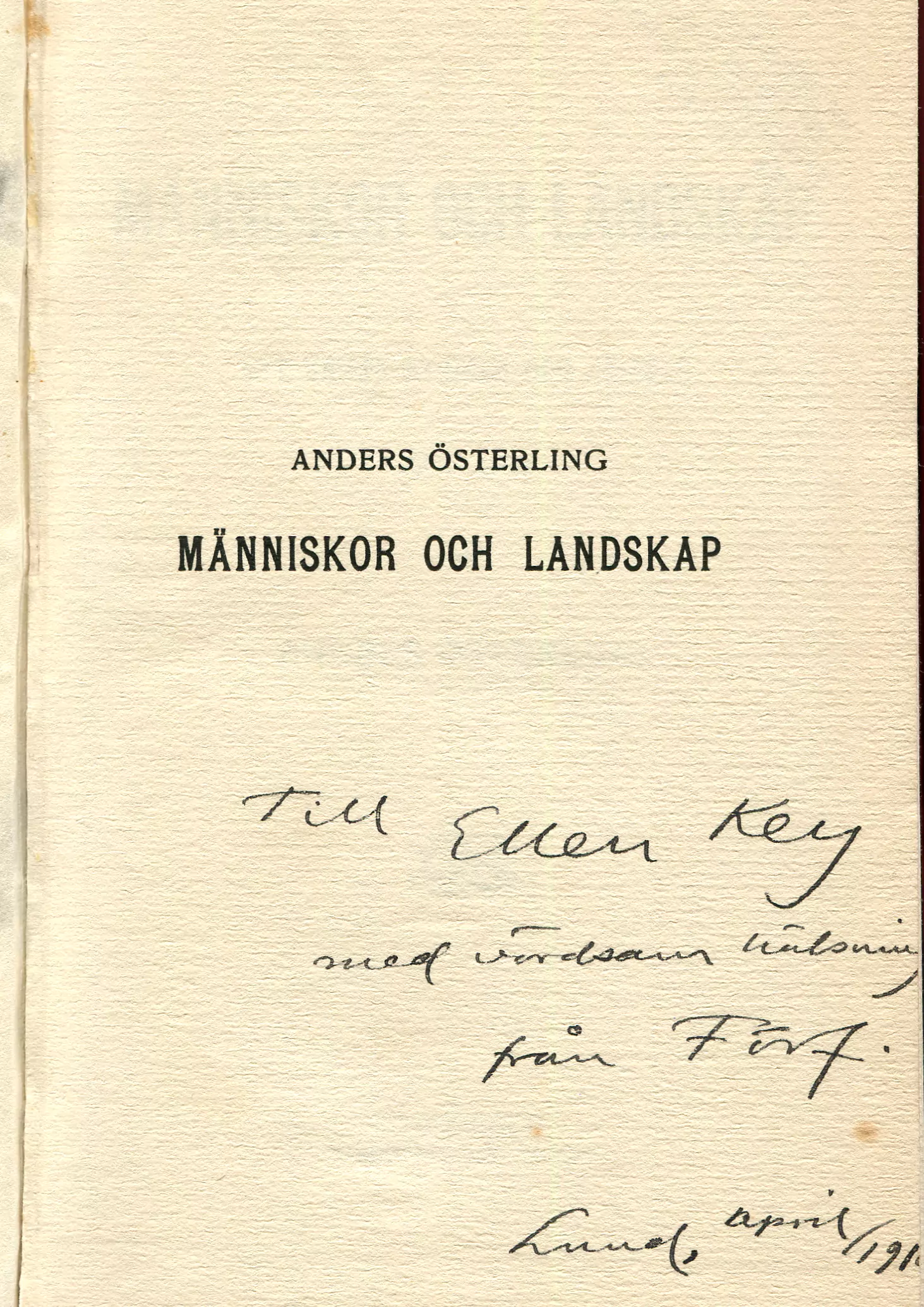 Människor och landskap , Stockholm 1910