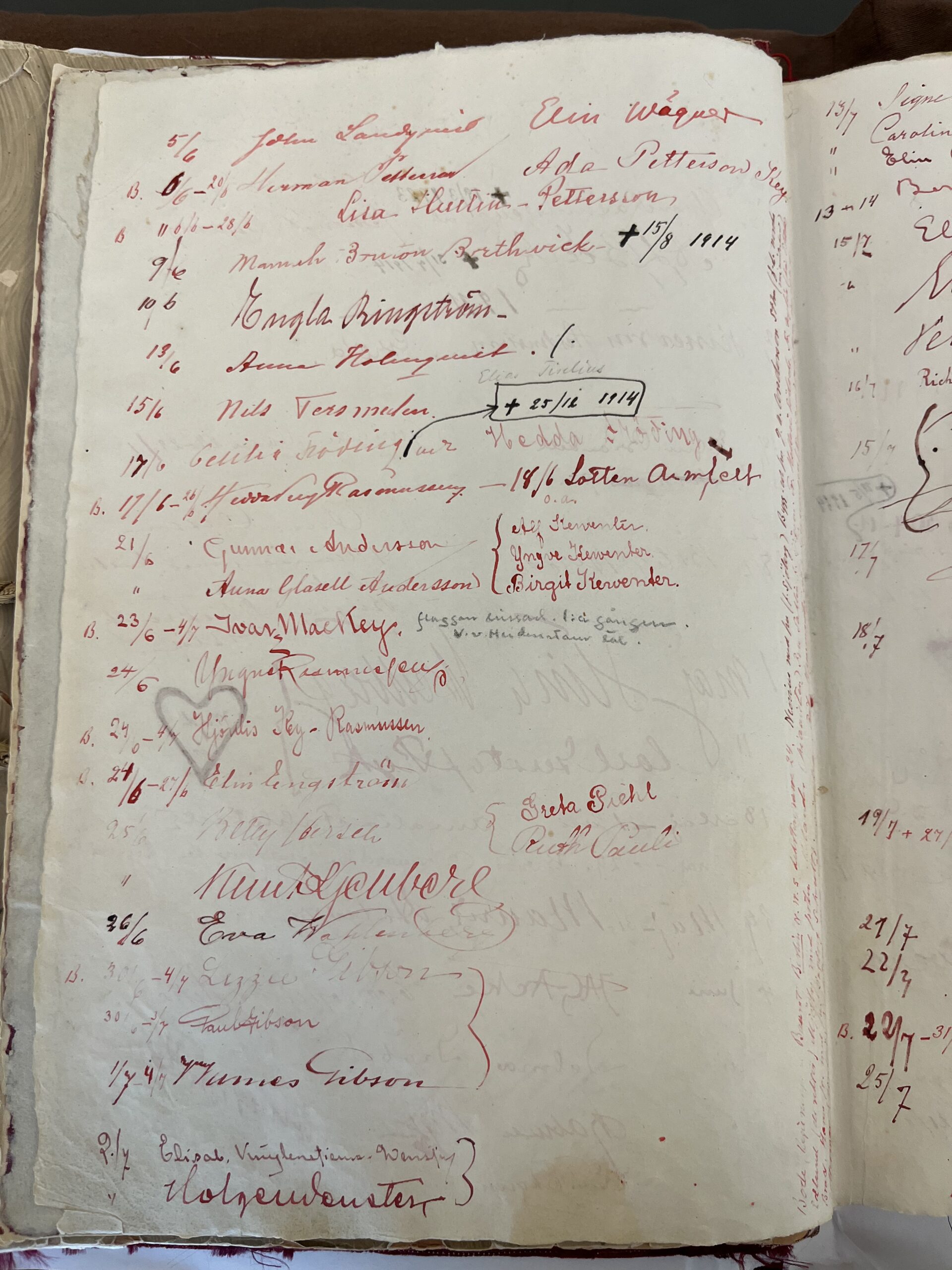 Gastbok original sid 2 Juni-1911 juli-1911